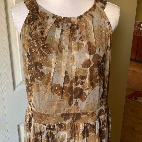 Candalite Gold Brown Tan Maxi Dress XL - Picture 3 of 9